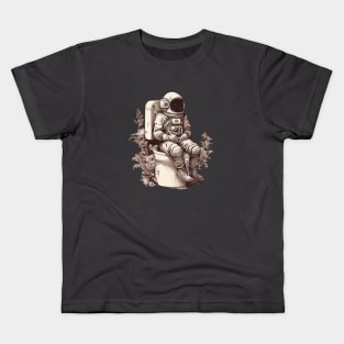 Astronaut on a toilet Kids T-Shirt